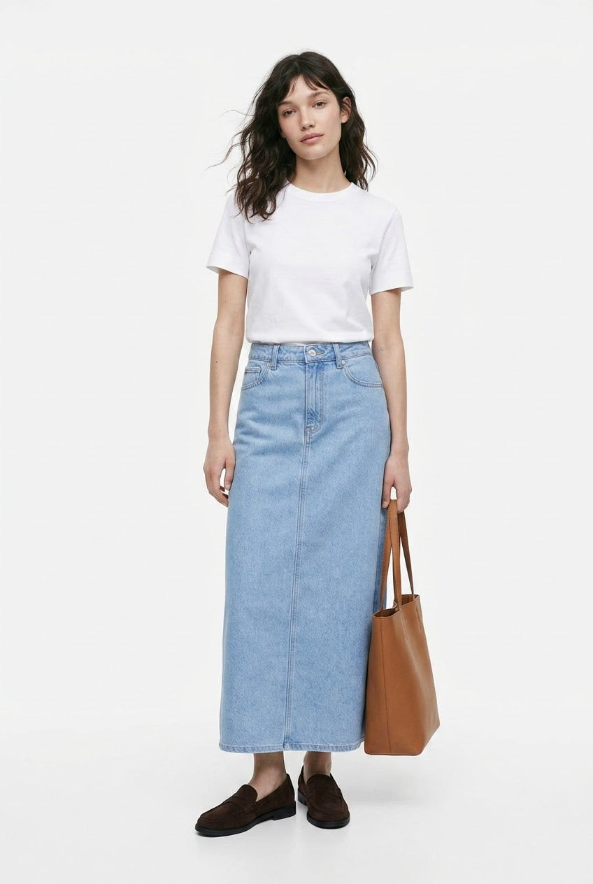 Light blue skirt maxi