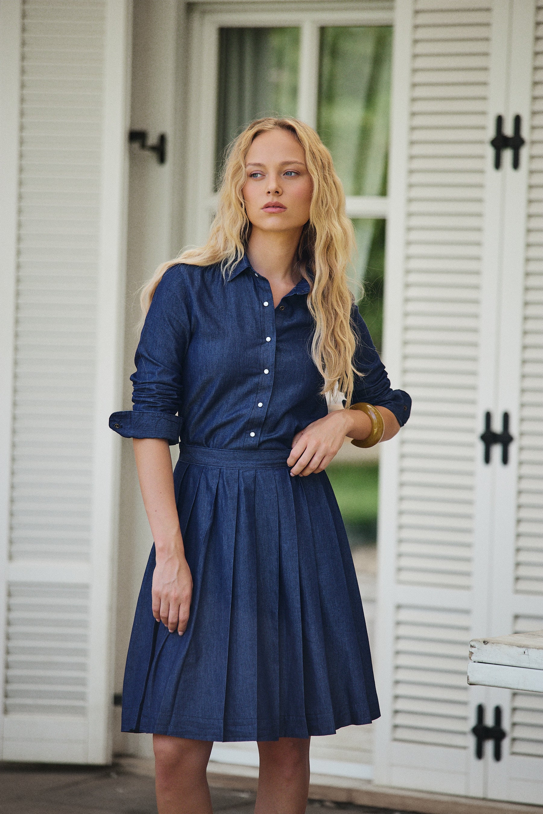 Plisa denim skirt sofia