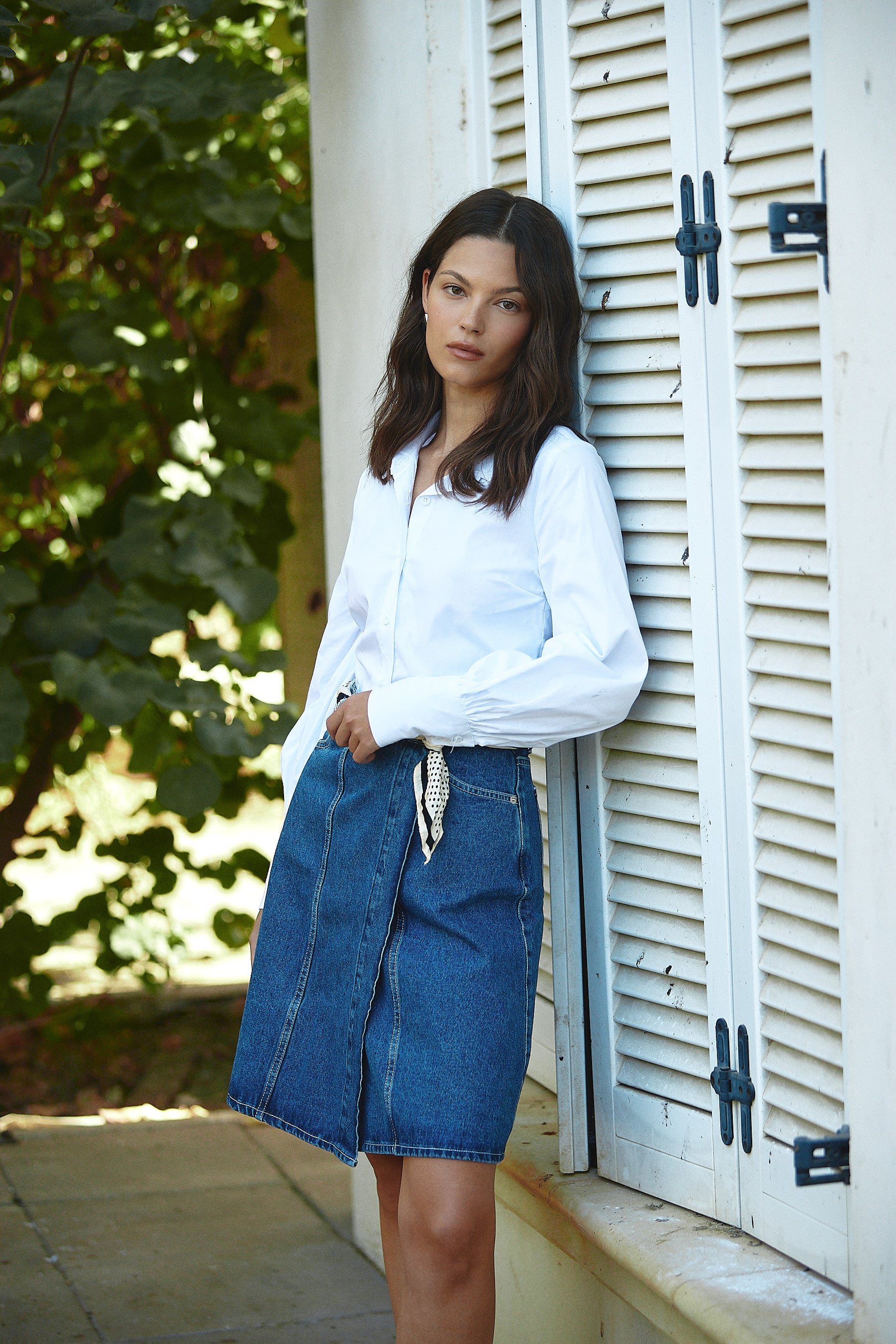 denim wrap skirt chloe