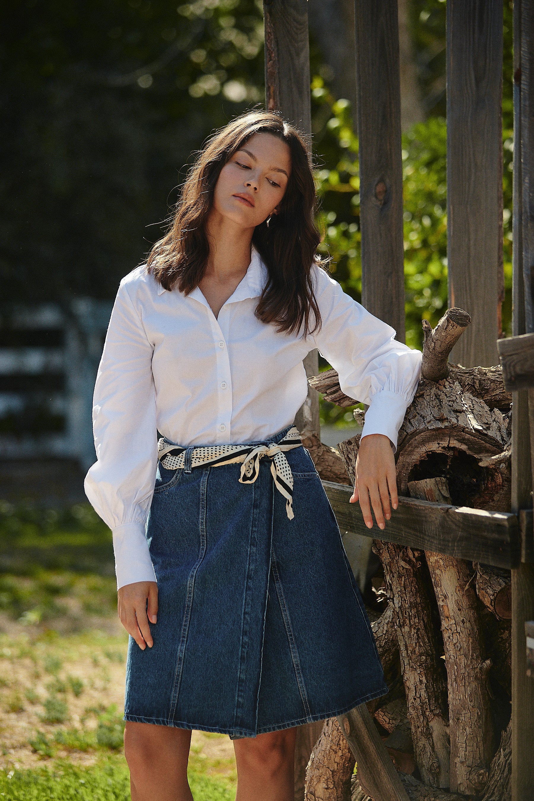 denim wrap skirt chloe