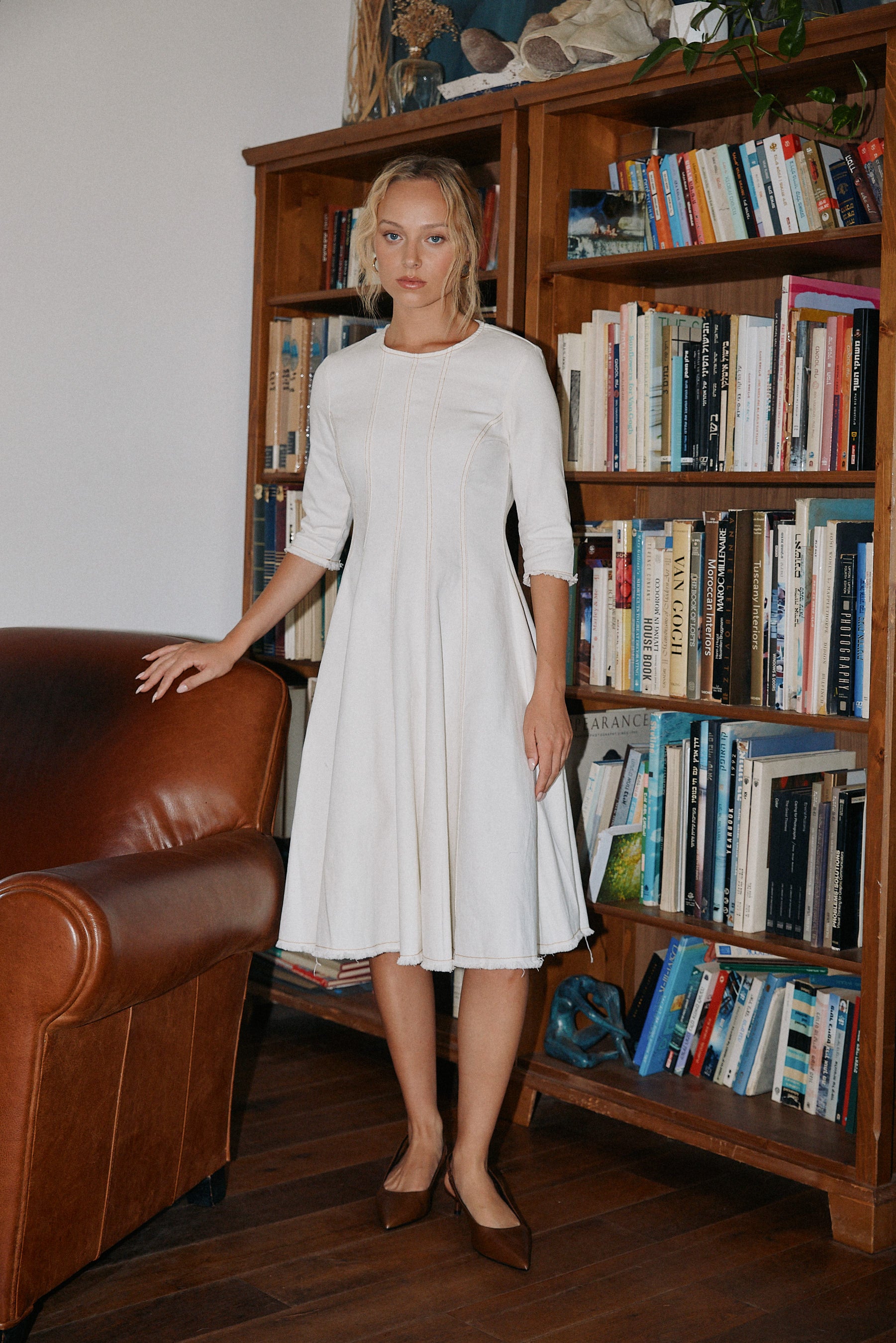 dress amelia jeans cream