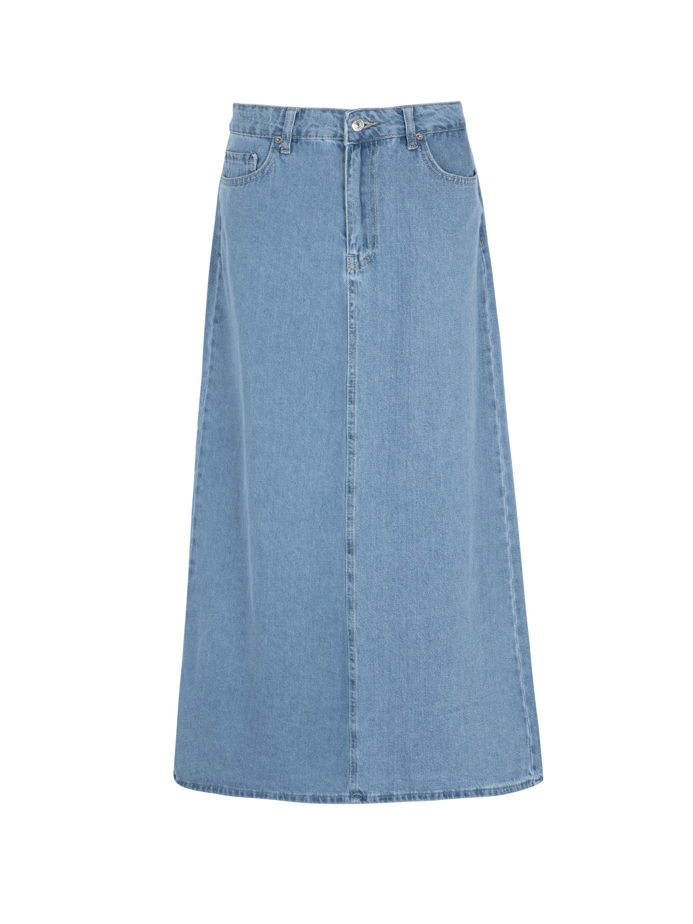 חצאית ארוכה ללא שסעים בהיר