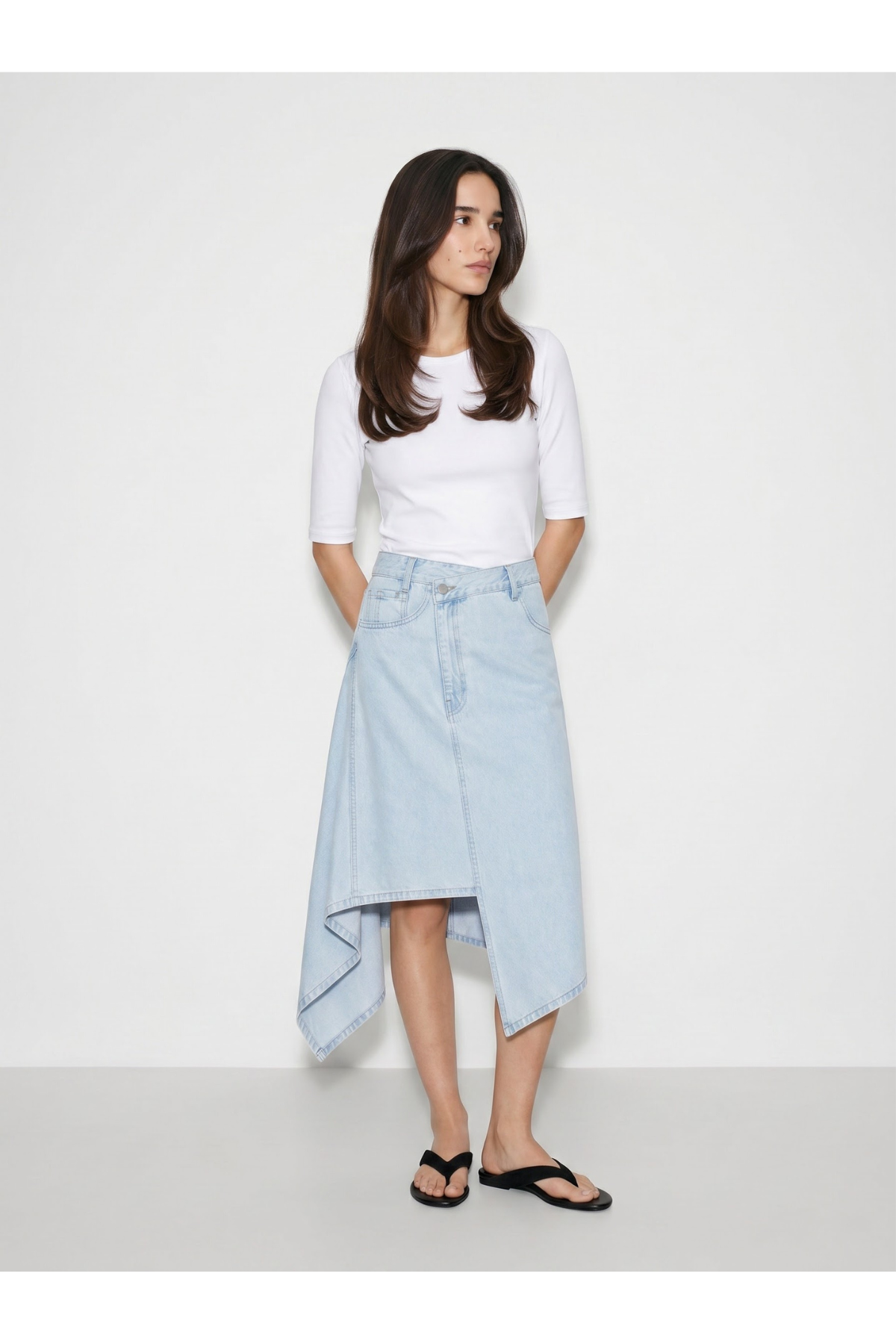 skirt warp denim