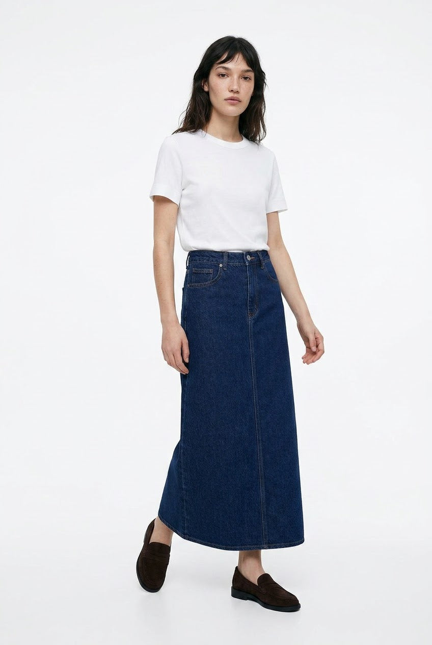 Blue dark maxi skirt