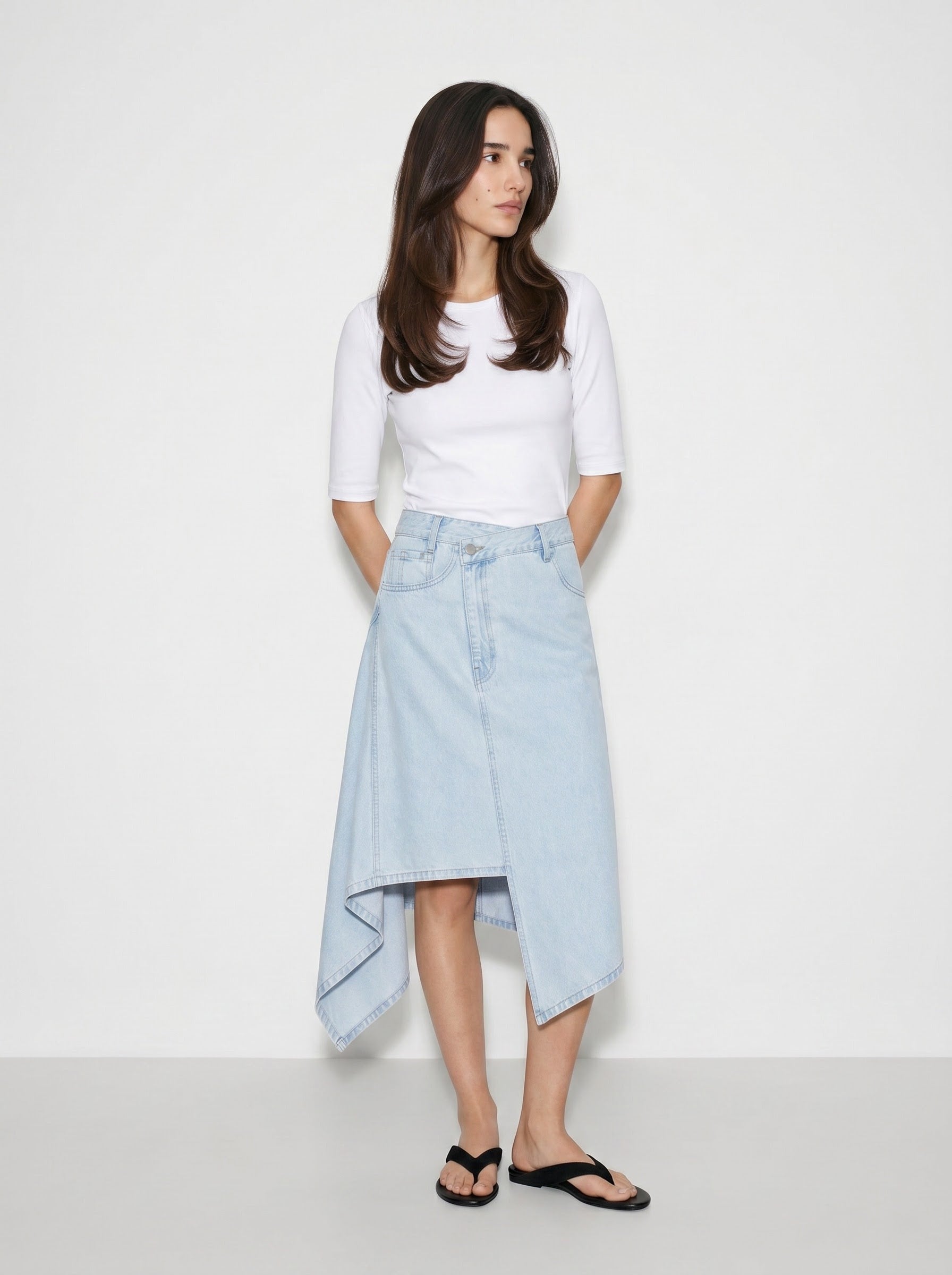 skirt warp denim