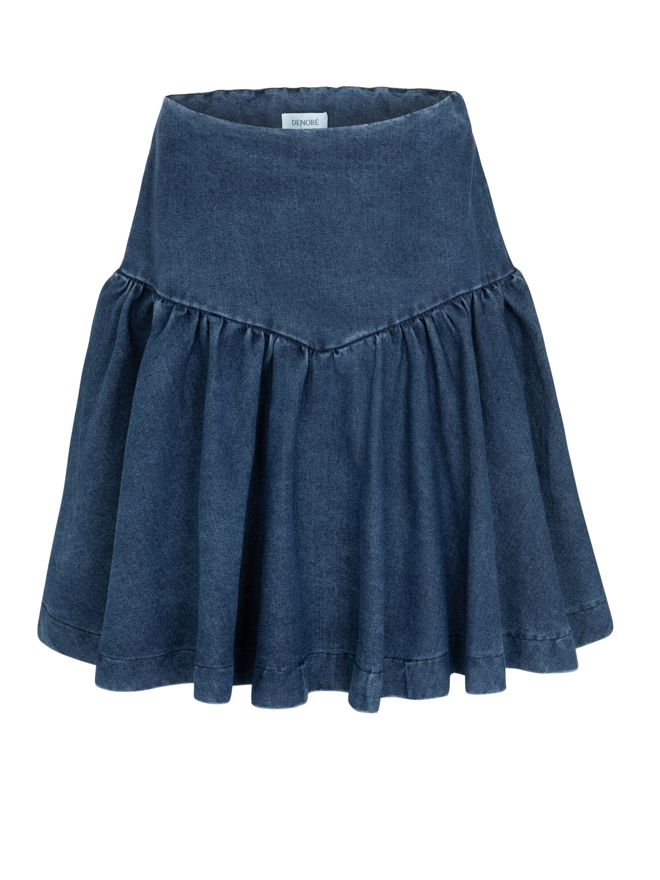 Pleated Denim Skirt