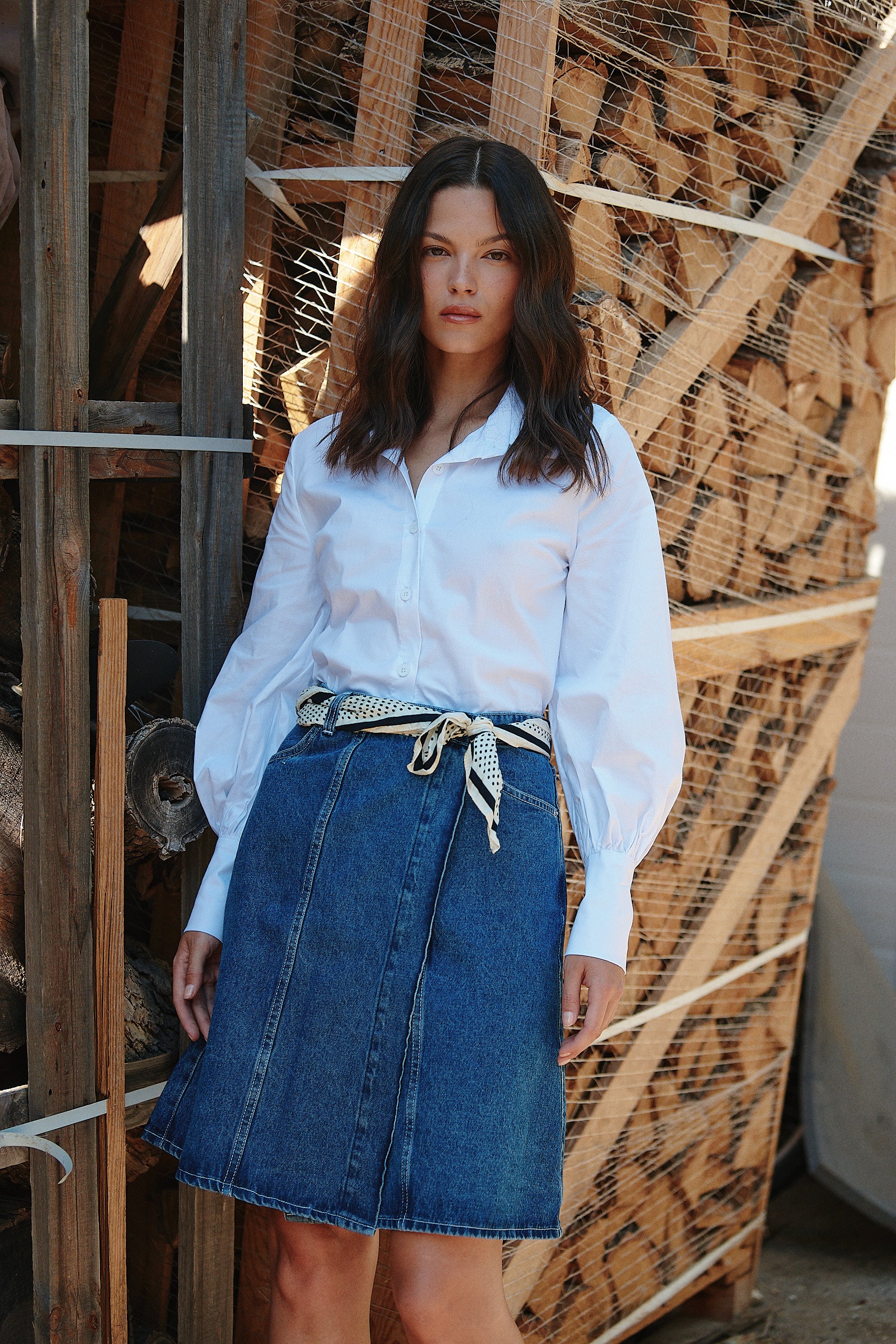 denim wrap skirt chloe