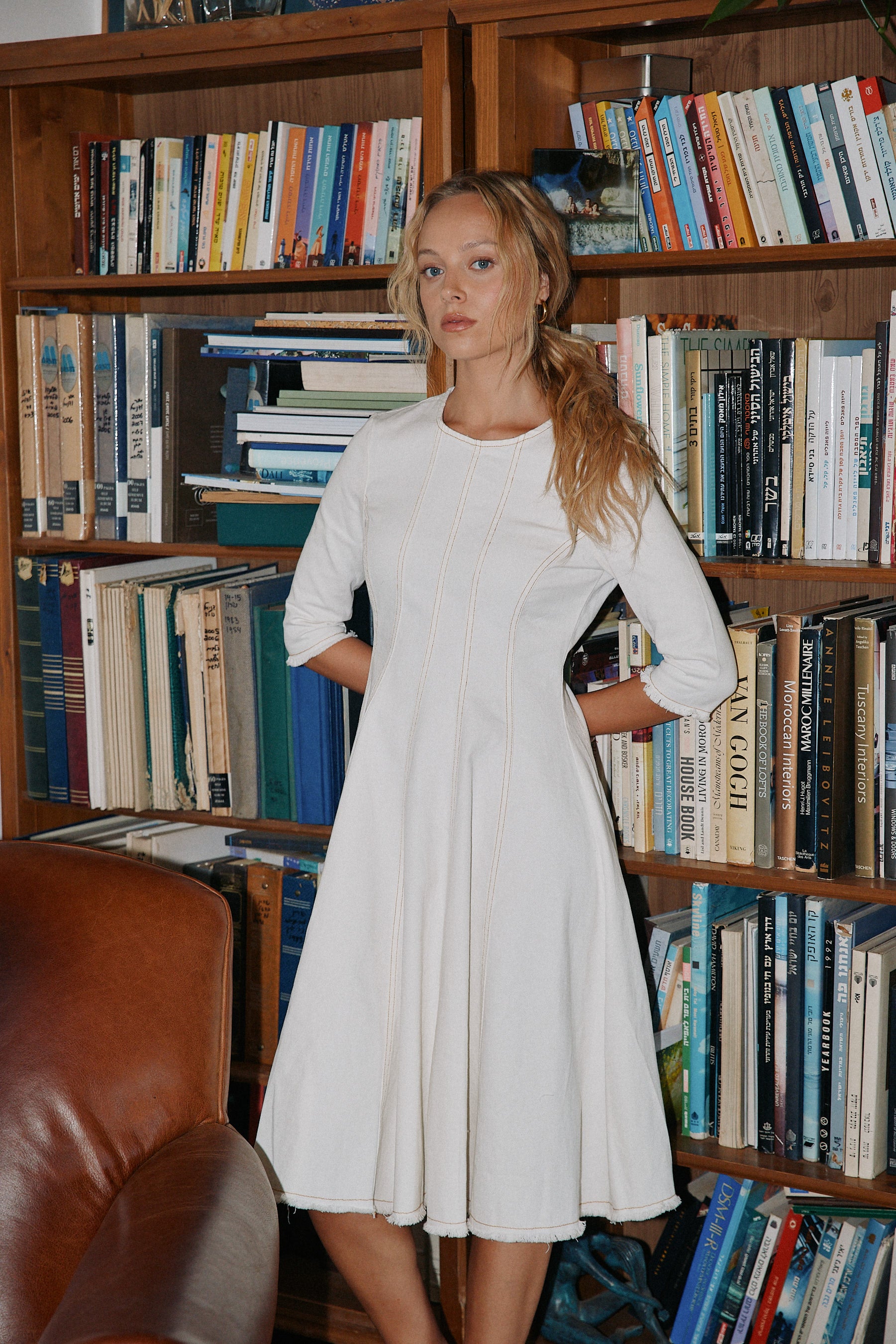 dress amelia jeans cream