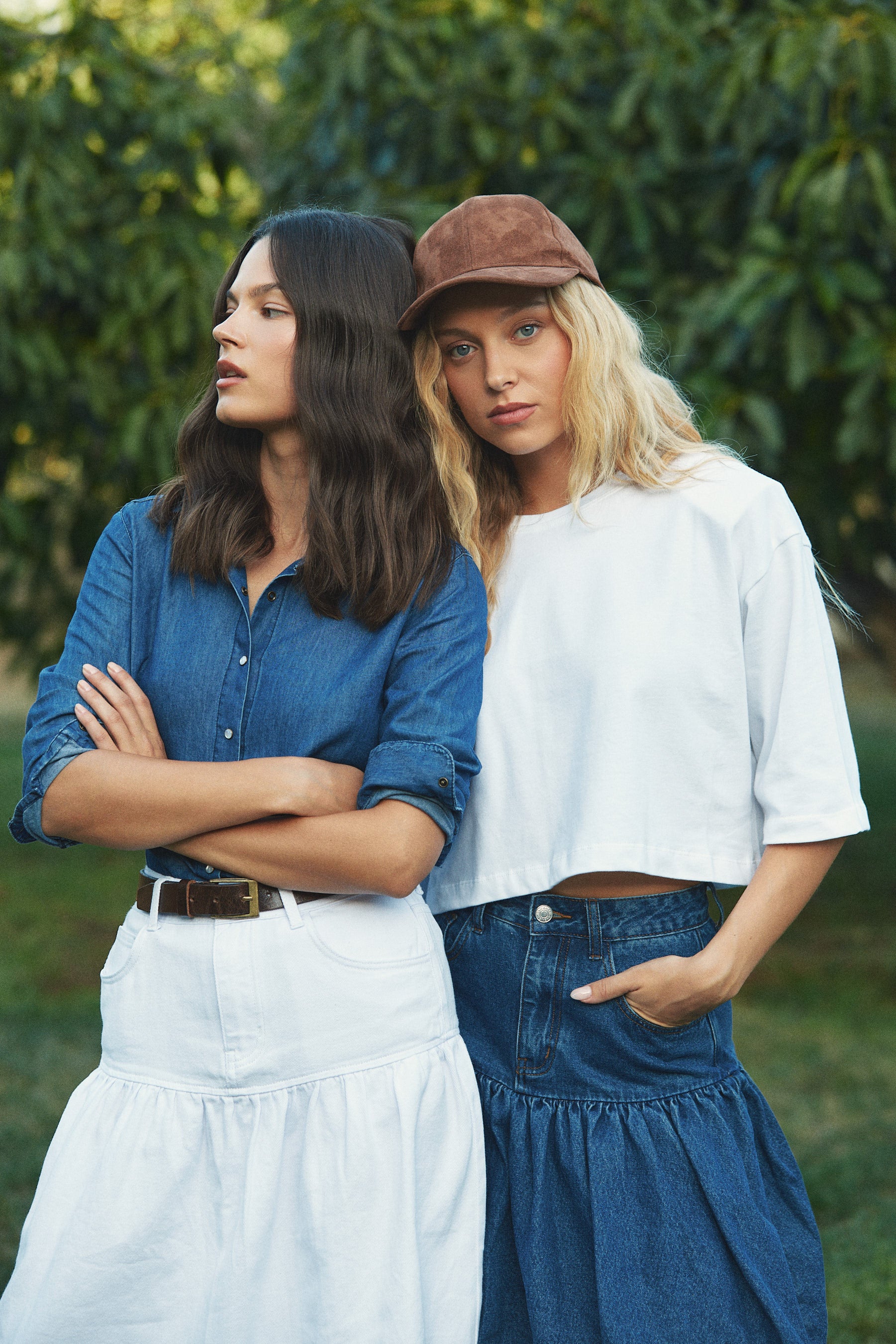 balloon denim skirt
